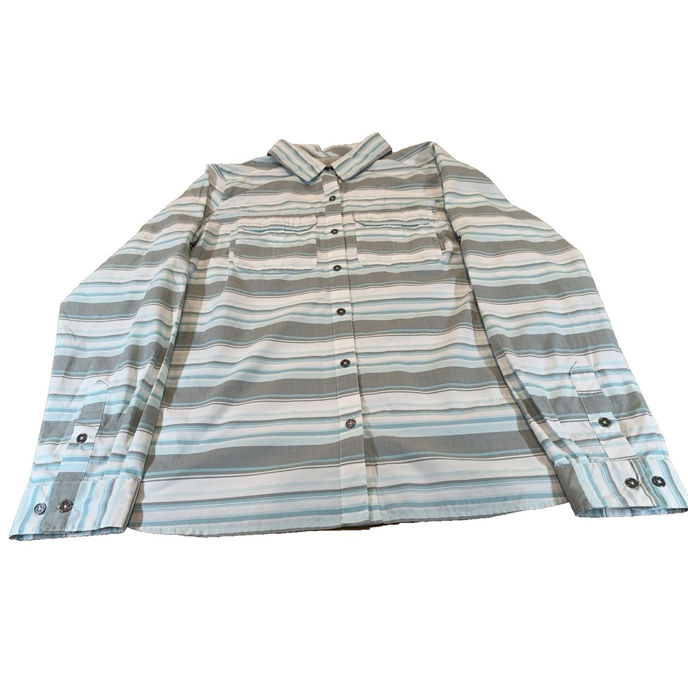 Columbia Shirt Mens Omni Shade Nylon Outdoor Hiking Button Up Long Sleeve Size L